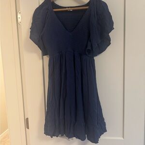 Navy Blue flowy maternity Dress